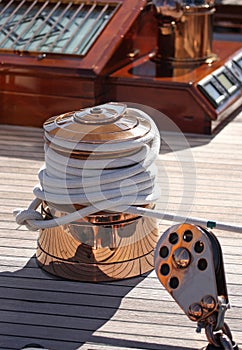 Winch on sailing yacht photo