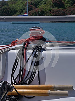 Winch With Sheets And Pair Of Oars