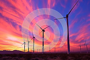 Wind Ballet: Blades in Sync as Towering Turbines Command the Canvas of the Vivid Sky