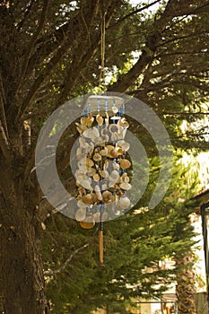 Wind bell hung on a tree