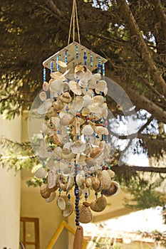 Wind bell made of sea shells