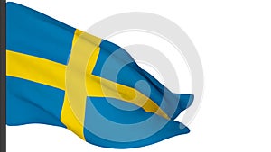 wind blowing flags,3d rendering,Flag of Sweden