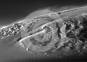 Wind blown patterns in dunes