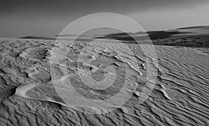 Wind blown patterns in dunes