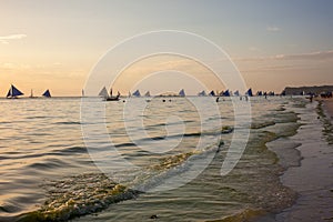 Wind boat at the Boracay island, Philippines