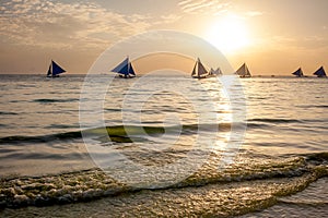 Wind boat at the Boracay island, Philippines