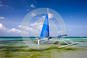 Wind boat at the Boracay island, Philippines