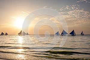 Wind boat at the Boracay island, Philippines