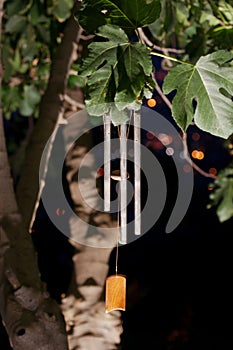Wind chimes at night