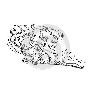 wind cloud sketch hand drawn vector