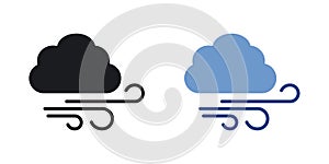 Wind clouds icon vector