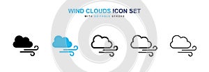 Wind clouds icon vector