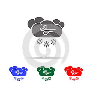 Wind, clouds and snow icon. Elements of weather in multi colored icons. Premium quality graphic design icon. Simple icon for websi