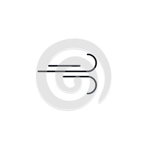 Wind curve, windy weather thin line icon. Linear vector symbol