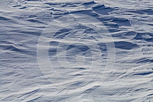 Wind effected snow cover with strong shadows