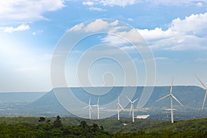 Wind electric power turbines in the mountains of Thailand