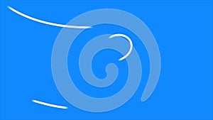 Wind element motion graphic animation lines movement white on blue background