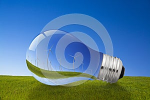 Wind Energy and Light Bulb Concept
