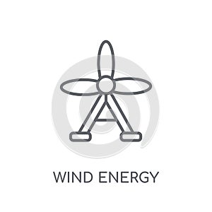 Wind energy linear icon. Modern outline Wind energy logo concept