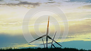 Wind energy power turbine. Clean and renewable electricity energy resources