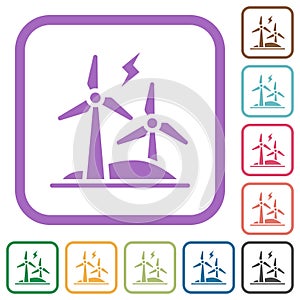 Wind energy simple icons photo