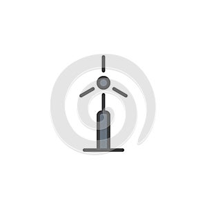 Wind energy turbine filled outline icon