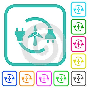 Wind energy vivid colored flat icons photo