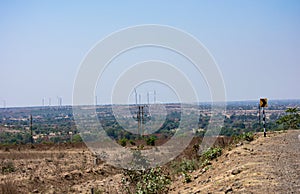 Wind Energy or Wind Electricity Generation Turbines and Landscape in India