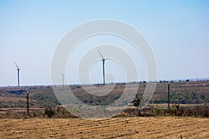 Wind Energy or Wind Electricity Generation Turbines and Landscape in India