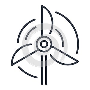 Wind farm, alternative electricity power mining, vector isolated flat icon. Ecology protection design element photo