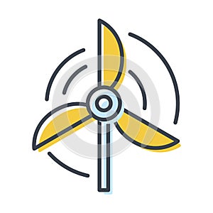 Wind farm, alternative electricity power mining, vector isolated flat icon. Ecology protection design element. photo