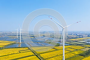 Wind farm in autumn fields