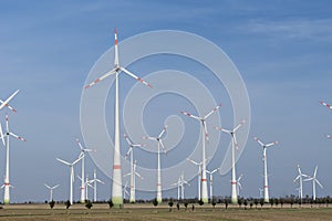 Wind farm in autumn green energy