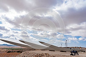 Wind farm building, power clean energy, wind turbine