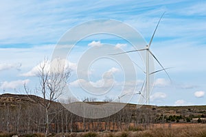 Wind farm building, power clean energy, wind turbine