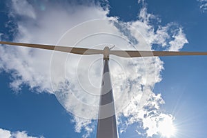 Wind farm building, power clean energy, wind turbine