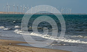 Wind farm at Canoa Quebrada on Brazil photo