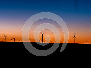 Wind Farm in Colorado at Sunrise