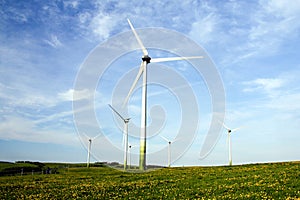 Wind farm on countryside