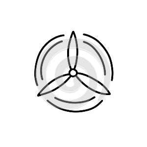 Wind farm doodle icon, vector line illustration