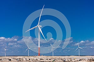 Wind farm - dunes and lake - Delta do ParnaÃÂ­ba, LenÃÂ§ois Maranhenses, PiauÃÂ­, Brazil. CearÃÂ¡, Jericoacoara, Barreirinhas, Atins photo