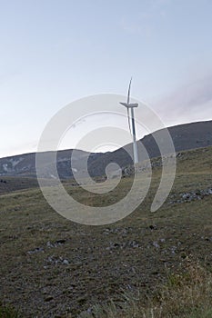 wind farm on the hills of Abruzzo in Italy photo