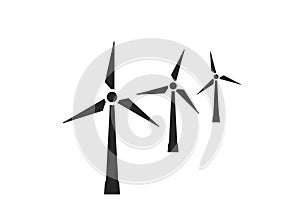 Wind farm icon. wind turbines. eco friendly, renewable and alternative energy symbol. isolated vector image