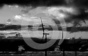 Wind farm monochrome