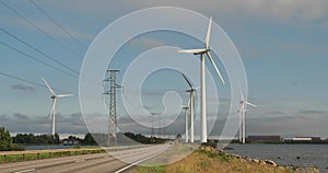 Wind farm next to the road