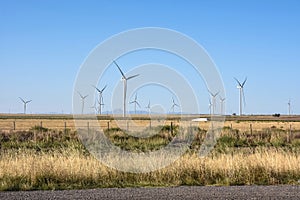 Wind farm in the plain photo