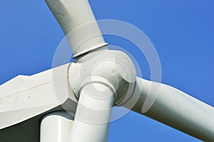 Wind farm propellor in close up