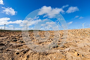 Wind farm in Richmond, Australia generating renewable energy.