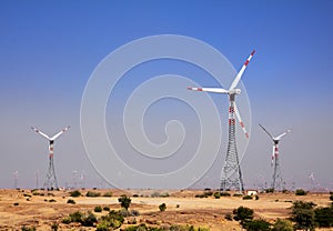 Wind farm - turning windmills in India