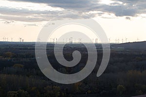 A wind farm or wind park in Slovakia